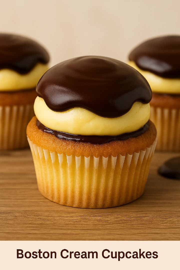 Boston Cream Cupcakes Recipe - cupcakes